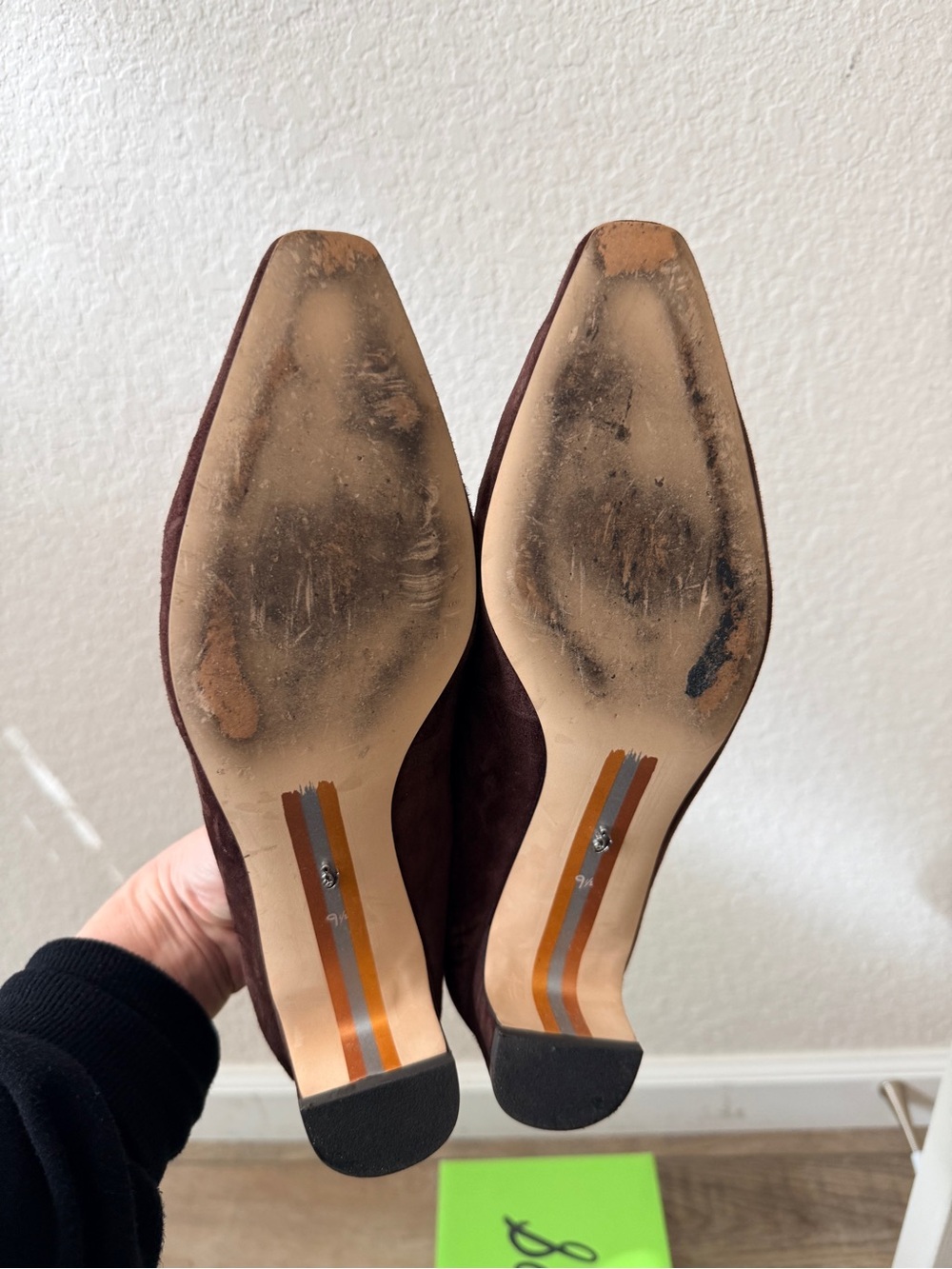 Sam Edelman Ronda Brown Suede Pointed Toe Low Heel Pumps with Bow - Picture 6 of 7